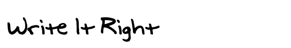 Write It Right font preview